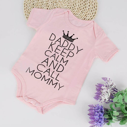 ' Daddy Keep calm and call mommy '' bodysuit for babies - Happy2Kids™