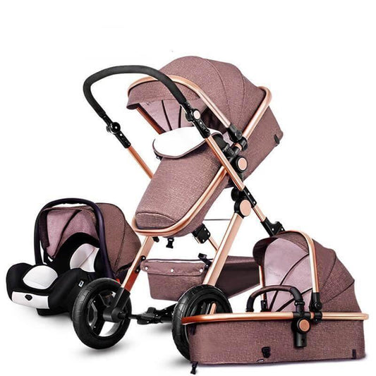 European 3 in 1 Baby Strollers with baby basket and carriage - Happy2Kids™